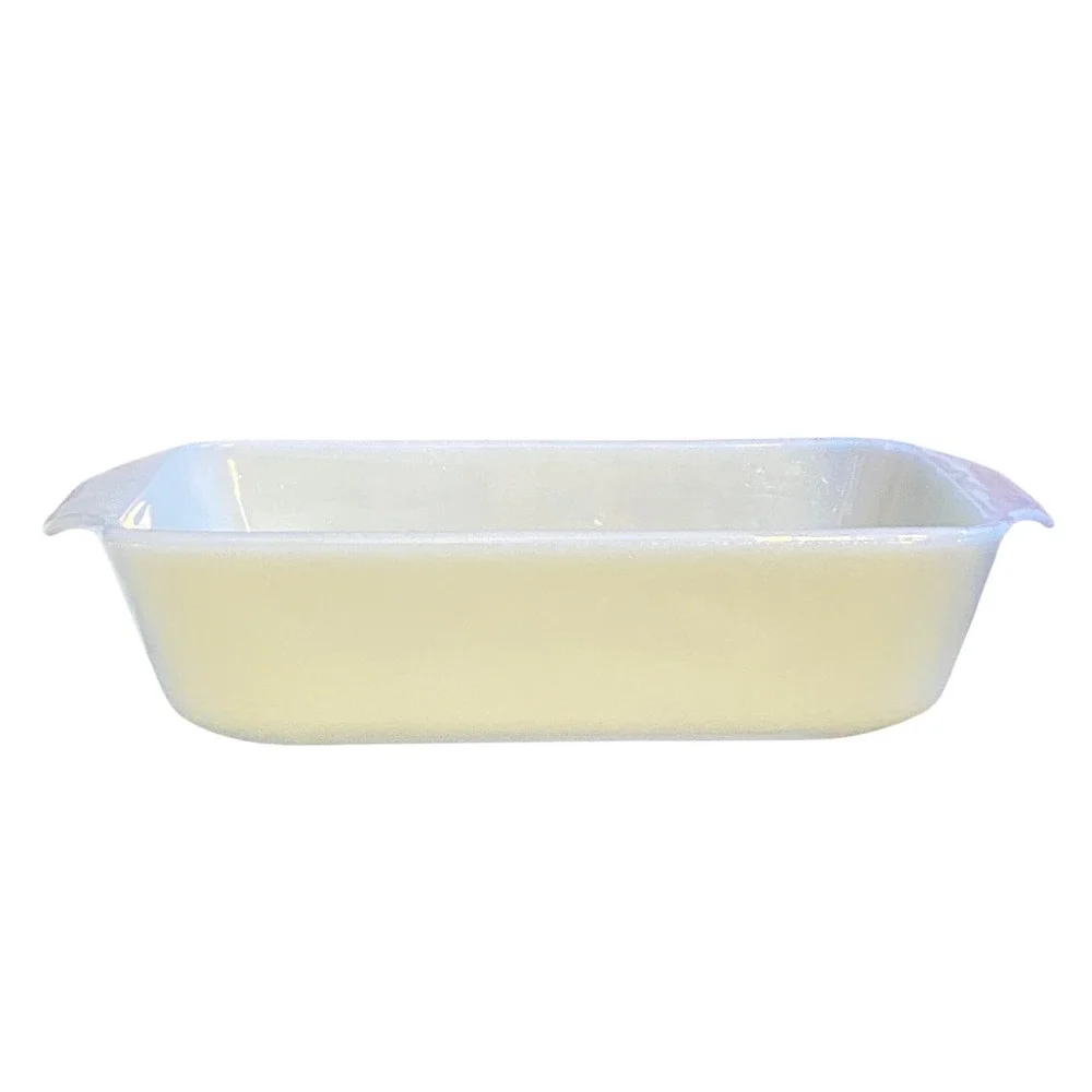Vintage Anchor Hocking‎ Vegetable Harvest Loaf Pan 441 White Milk Glass 1QT MCM